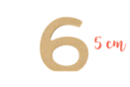 Medium Wooden Number: 6 - Raw Wood Decor 15035 - 10doigts.fr