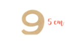 Wooden Number Medium: 9 - Raw Wood Decor 15038 - 10doigts.fr