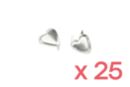 Silver Heart Nails - 1 Lot (25 Nails) - Nails and Rivets 19276 - 10doigts.fr