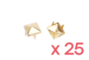 Pyramid Spike Nails Gold - 25 Pieces - Nails and Rivets 19271 - 10doigts.fr