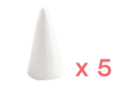 Conos de poliestireno 11 cm - 5 piezas - Figuras de poliestireno para decorar - 10doigts.fr