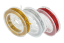 Metallic Polyester Cords - Set of 3 Spools: Silver, Gold, Red - Threads and Cords - 10doigts.fr
