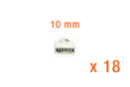 Silver wire end caps 10 mm - 18 pcs - Jewelry Clasps 11577 - 10doigts.fr