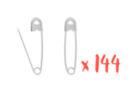 Safety Pins, Silver - 144 Pieces - Brooches - 10doigts.fr