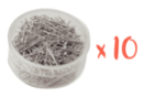 Épingles tête ronde - 10 boîtes de 600 pièces - Nails and Pins - 10doigts.fr