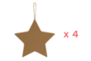Estrellas de cartón kraft grueso - 4 estrellas - Guirnaldas y colgantes de Navidad 58797 - 10doigts.fr