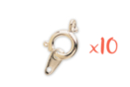 Fermoirs argentés à ressort - 10 pièces  - Jewelry Clasps 08891 - 10doigts.fr