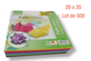 Hojas cuadradas 20 x 20 cm - Lote de 500 - Papel Origami 01707 - 10doigts.fr