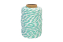 Turquoise and white two-tone cotton twine - 25 m - Cotton Thread, Skein 59741 - 10doigts.fr