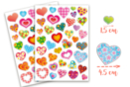 Colored heart stickers - 74 pcs - 2 sheets (74 stickers) - Heart Stickers - 10doigts.fr