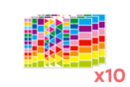 Geometric Sticker Mix - 10 Sets (3270 Stickers) - Square Stickers 18084 - 10doigts.fr