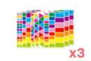 Geometric Stickers Mix - 3 sets (981 stickers) - Square Stickers 18083 - 10doigts.fr