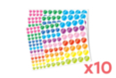 Gomets redondos metalizados - 10 sets (3480 gomets) - Gomets redondos 17023 - 10doigts.fr