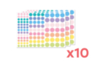 Pastel Round Stickers - 10 sets (3480 stickers) - Round Stickers 17026 - 10doigts.fr