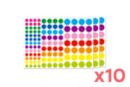 Bright Round Stickers - 10 Sets (3480 Stickers) - Assorted Shapes Stickers 17020 - 10doigts.fr