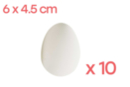Huevos grandes de plástico blanco - 1 set (10 piezas) - Plástico Opaco - 10doigts.fr