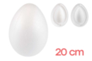 Gran huevo de poliestireno en 2 partes Ø 14 cm - Altura: 20 cm - Poliestireno - Soportes a decorar - 10doigts.fr