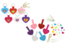 Felt Heart Keychain Kit - 6 Pieces - Felt Kits 38070 - 10doigts.fr