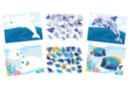 Sticker Kit for A5 Marine Animals - 2 pcs - Animal and Nature Kits 59722 - 10doigts.fr