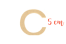 Medium Wooden Letter: C - Raw Wood Decor 15005 - 10doigts.fr