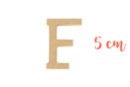 Medium wooden letter: F - Raw Wood Decor 15008 - 10doigts.fr