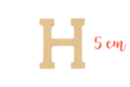 Medium Wooden Letter: H - Raw Wood Decor 15010 - 10doigts.fr