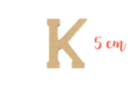 Medium wooden letter: K - Raw Wood Decor 15013 - 10doigts.fr