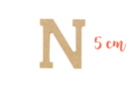 Wooden Letter Medium: N - Raw Wood Decor 15016 - 10doigts.fr