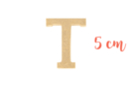 Medium Wooden Letter: T - Raw Wood Decor 15022 - 10doigts.fr