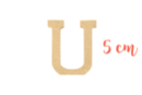 Wooden Letter Medium: U - Raw Wood Decor 15023 - 10doigts.fr