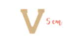 Wooden Letter Medium: V - Raw Wood Decor 15024 - 10doigts.fr
