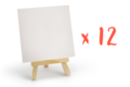 Mini easels + canvassed boards - 12 sets - Stretched Frames and Canvas Boards 46722 - 10doigts.fr