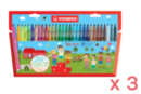 PROMO: Stabilo Trio fine tips (0.7 mm) - 90 markers (3 boxes of 30 markers) - Fine Tip Markers 59231 - 10doigts.fr