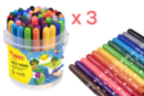 Lote de 3 tarros de 48 rotuladores de punta gruesa JOVI - 144 rotuladores - Rotuladores de punta ancha 33162 - 10doigts.fr