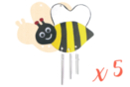 Kit carillón abeja - 5 piezas - Suspensiones decorativas de madera 12596 - 10doigts.fr