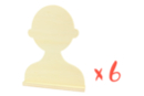 Wood Bust with Base - Set of 6 - Wooden Shapes - 10doigts.fr