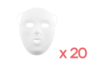 White masks, child size - 20 pieces - Creative Masks for Kids 10526 - 10doigts.fr