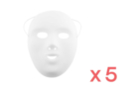 White Masks, Child Size - 5 Pieces - Creative Masks for Kids - 10doigts.fr