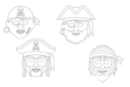 Pirate Masks - Set of 4 - Creative Masks for Kids 12806 - 10doigts.fr