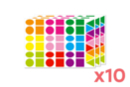 Geometric Stickers - 10 Sets (1350 Stickers) - Assorted Shapes Stickers 17048 - 10doigts.fr