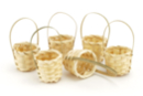 Mini cestas efecto paja trenzada - 6 piezas - Cestas de madera - 10doigts.fr