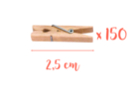 Mini pinzas de ropa 2,5 cm -  150 piezas (3 lotes de 50 pcs) - Pinzas de madera 05624 - 10doigts.fr