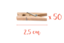 Mini pinzas para la ropa 2,5 cm - 50 piezas - Pinzas de madera 03868 - 10doigts.fr