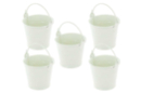 White Metal Buckets - 5 Pieces - Metal Supports 11744 - 10doigts.fr