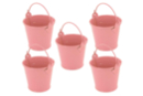 Pink Metal Buckets - 5 Pieces - Metal Supports 11746 - 10doigts.fr