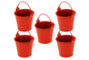 Red Metal Buckets - 5 Pieces - Metal Supports 12684 - 10doigts.fr