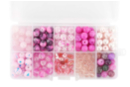 200 Bead Case - Pink Camouflage - Acrylic Beads 54758 - 10doigts.fr