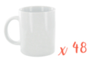 White Ceramic Mug - 48 Pieces - Decorative Ceramic Supports 12800 - 10doigts.fr
