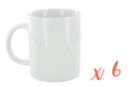 Mug en céramique blanche - 6 pièces - Decorative Ceramic Supports 10049 - 10doigts.fr