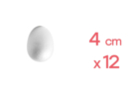Huevo de poliestireno 4,5 x 3,2 cm - 12 piezas - Huevos de Pascua creativo 13223 - 10doigts.fr